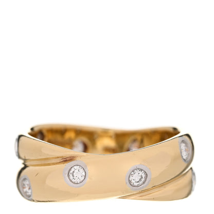 Tiffany 18K Yellow Gold Platinum Diamond Etoile Twist Band Ring 49 5 1 of 7
