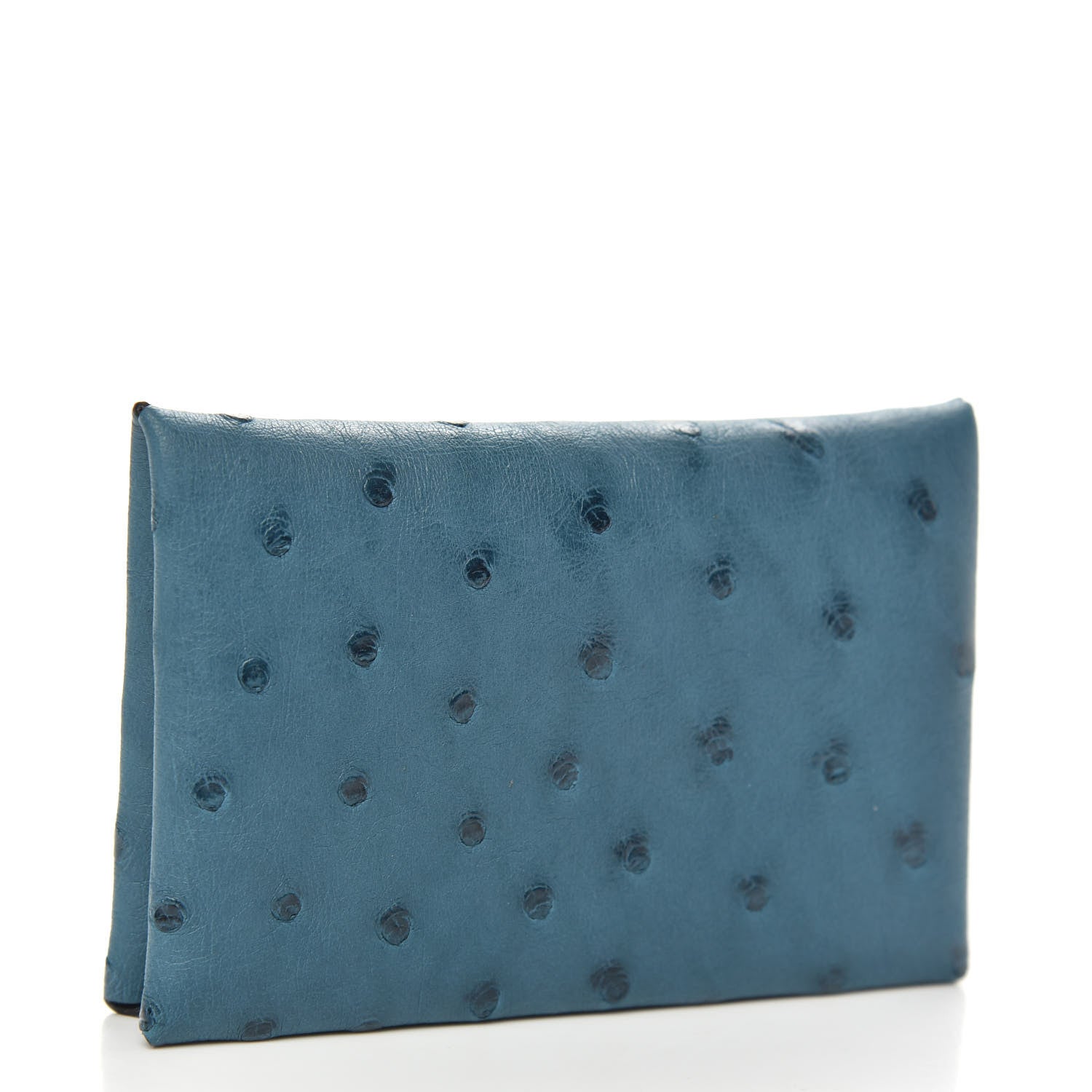Hermes Ostrich Calvi Cobalt 3 of 7
