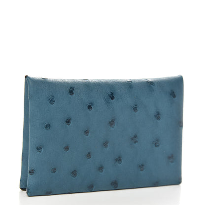 Hermes Ostrich Calvi Cobalt 3 of 7