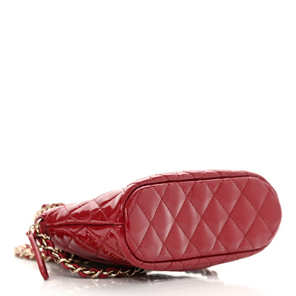 Chanel Patent Calfskin Quilted Shiny Coco Clutch With Chain Red 4 of 11