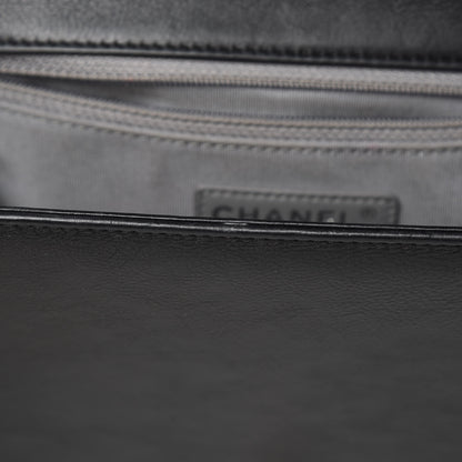 Chanel Calfskin Quilted Double Stitch New Medium Boy Flap Black 11 of 17