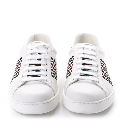 Gucci Calfskin Mens Ace Sneakers 9.5 White Green 2 of 10