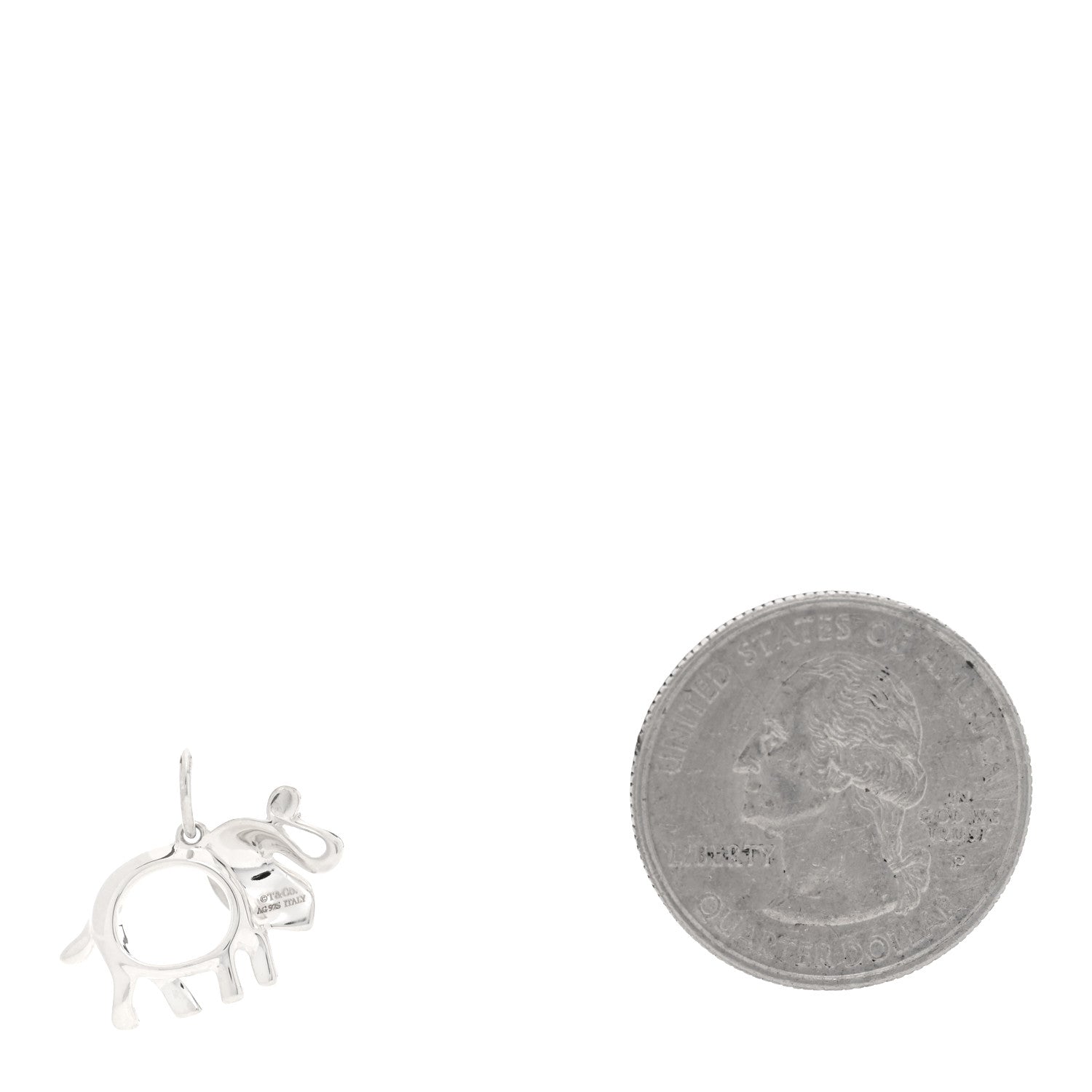 Tiffany Sterling Silver Tsavorite Save the Wild Elephant Charm 2 of 4