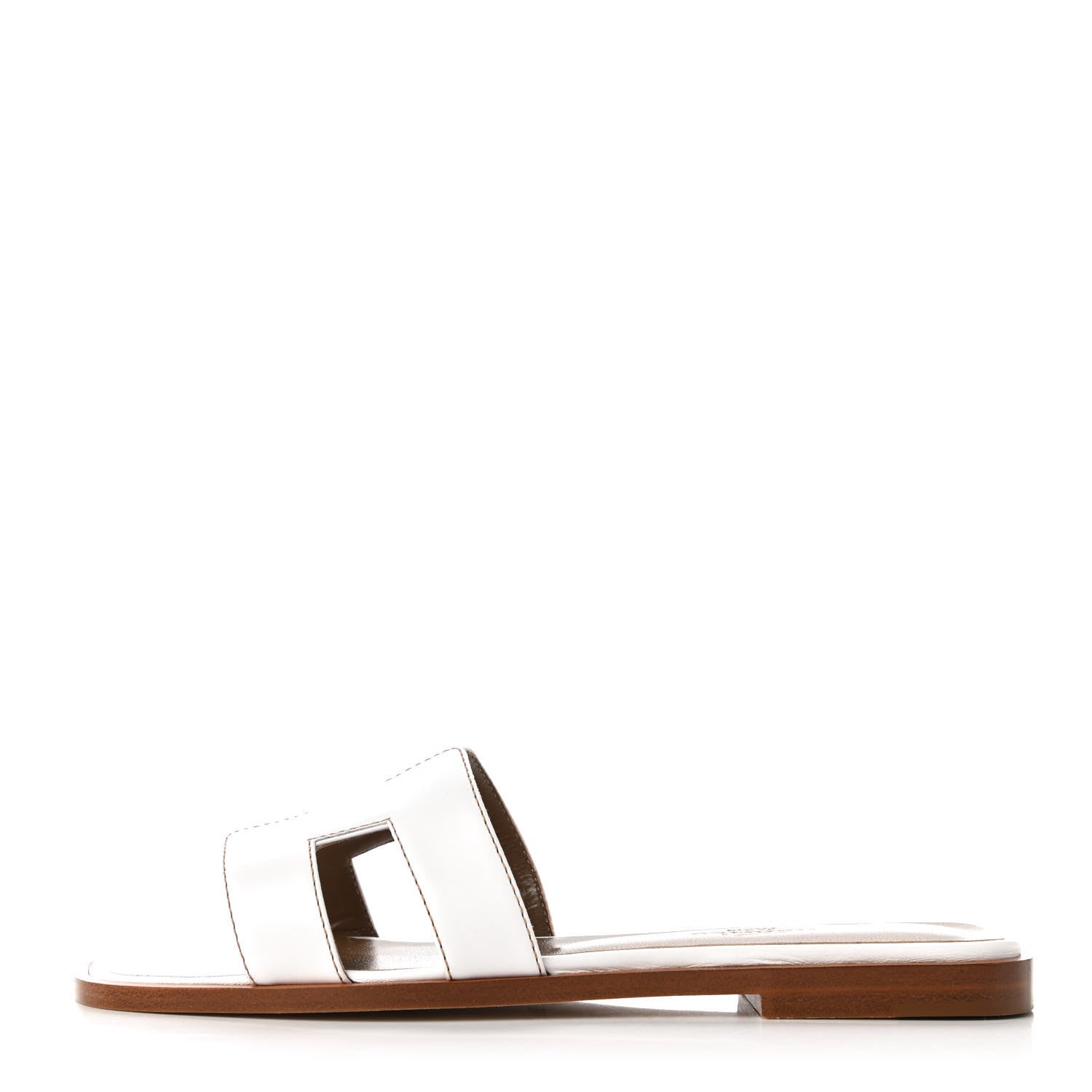 Hermes Box Calfskin Oran Sandals 35 White 1 of 9