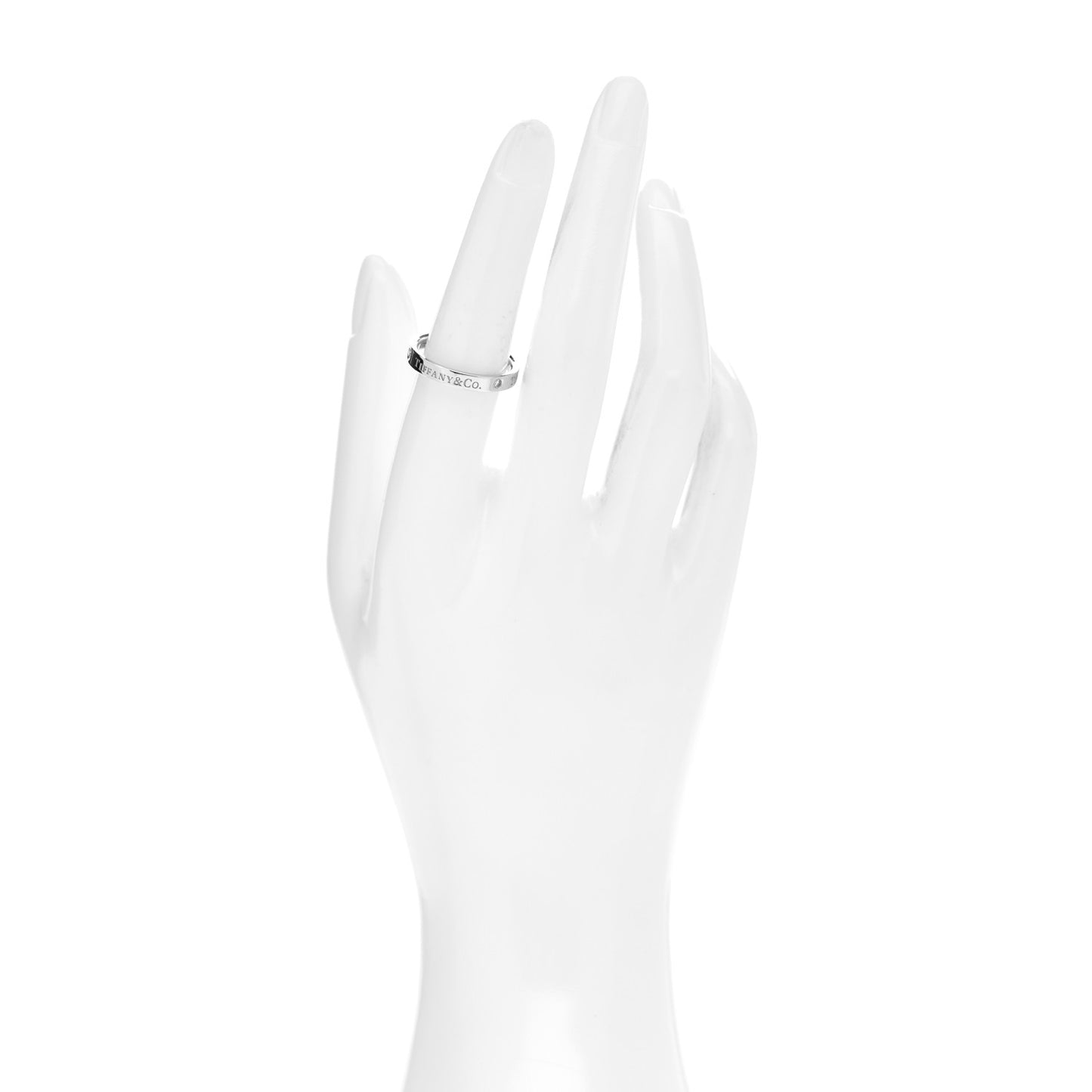 Platinum Diamond Logo Band Ring 54 7