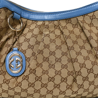 Gucci Monogram Medium Sukey Hobo Blue 8 of 10
