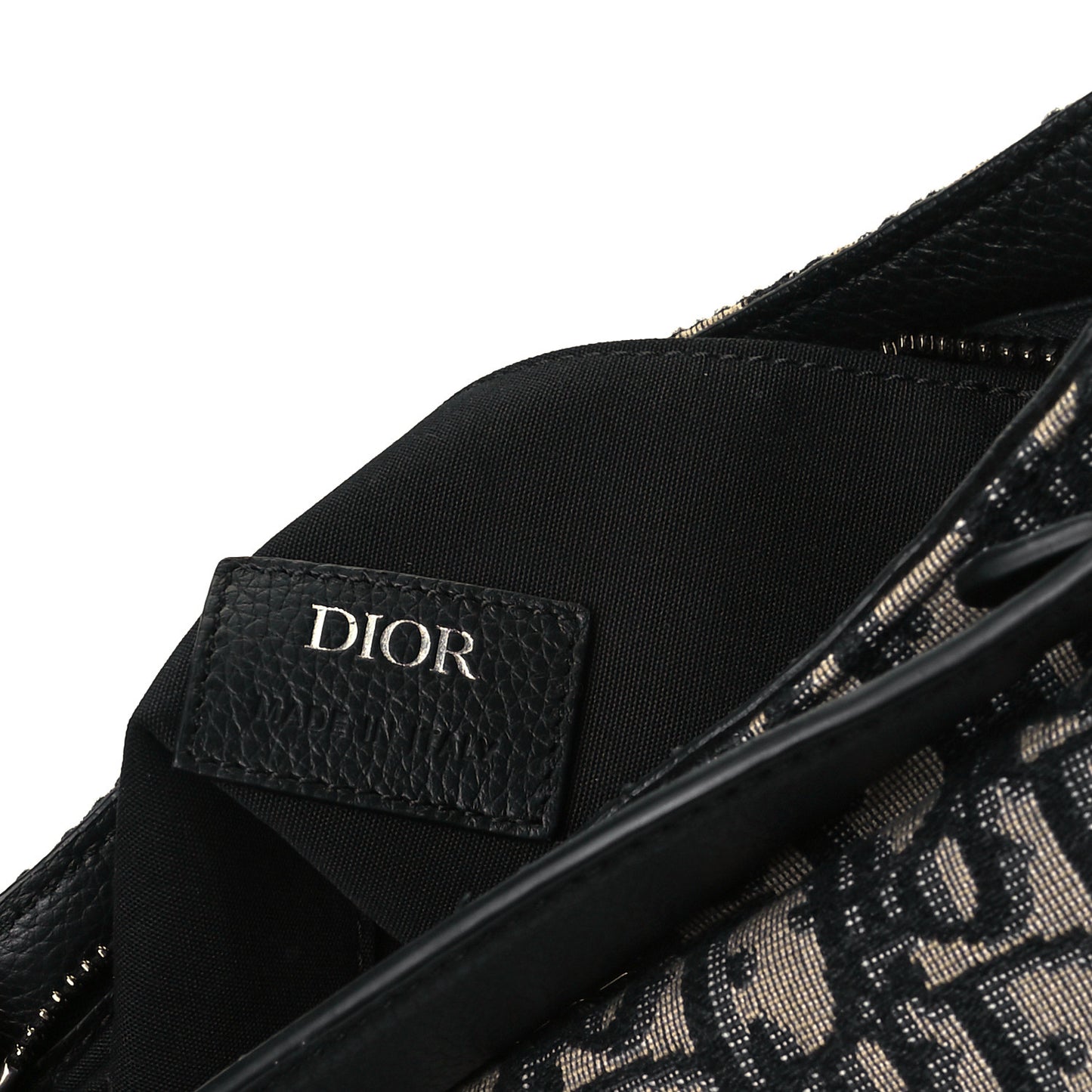 Oblique Mini Soft Saddle Bag Beige Black