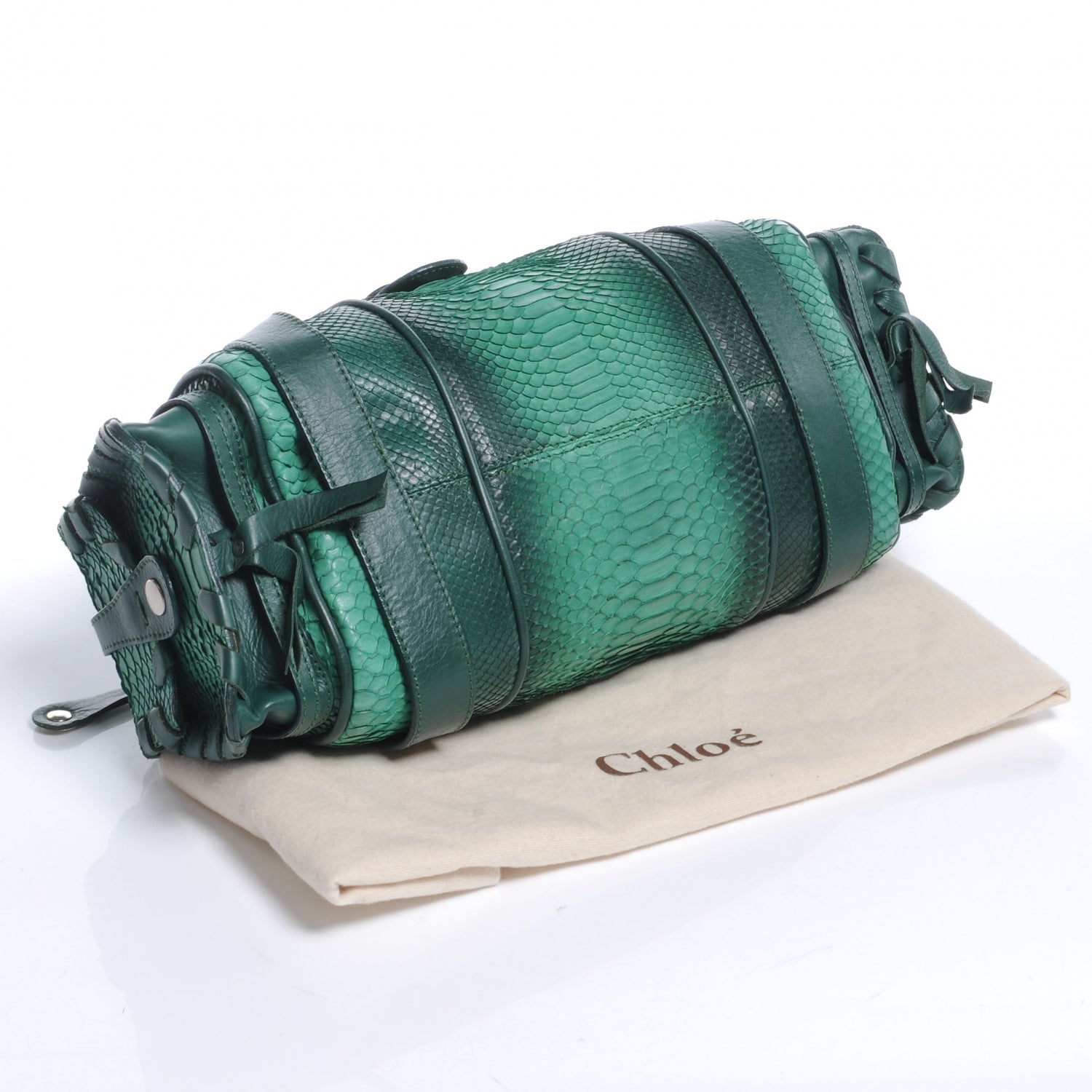 Chloe Python Silverado Shoulder Bag Emerald 4 of 7