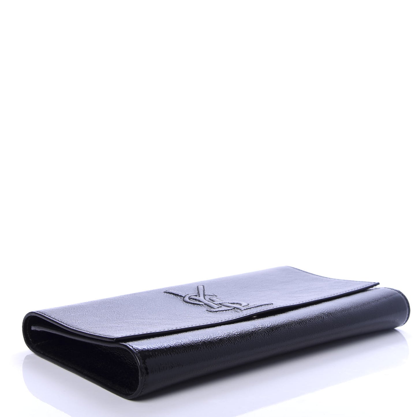 Textured Patent Monogram Small Belle De Jour Clutch Black