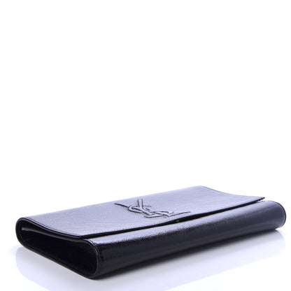 Saint Laurent Textured Patent Monogram Small Belle De Jour Clutch Black 4 of 7