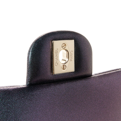 Chanel Iridescent Lambskin Quilted Mini Rectangular Flap Dark Purple 6 of 11
