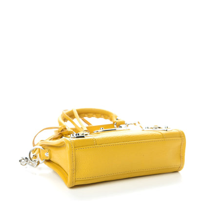 Balenciaga Chevre Silver Metallic Edge Hardware Nano City Jaune Epi 4 of 11