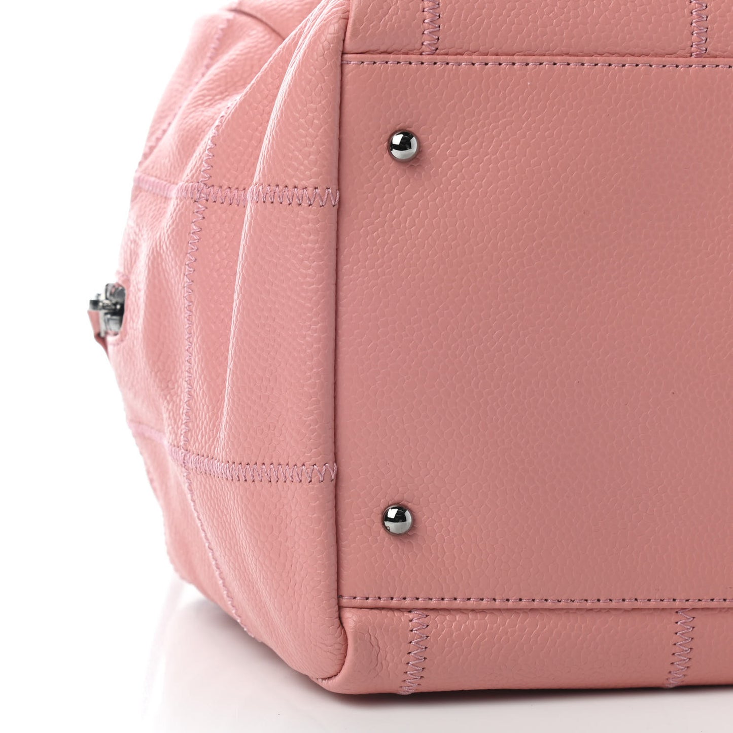 Caviar Square Stitched Bowler Pink