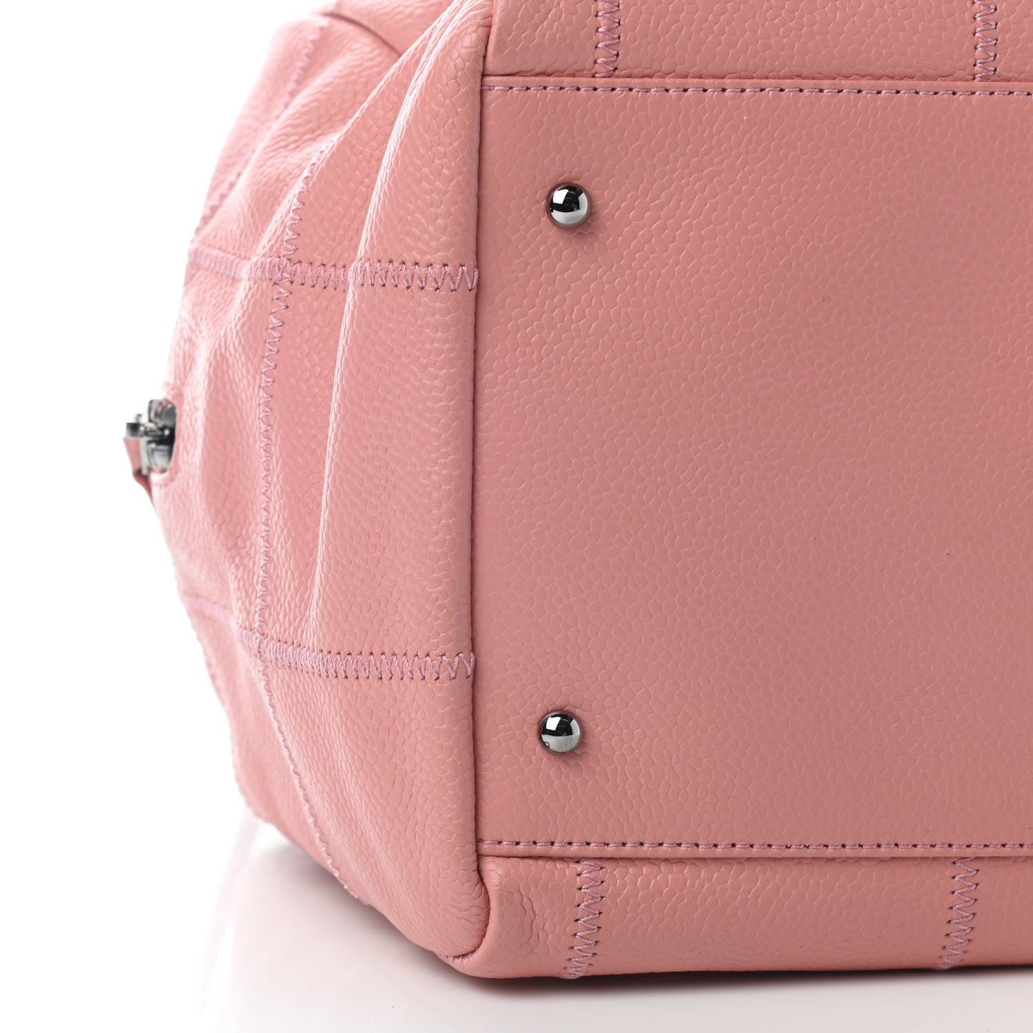 Chanel Caviar Square Stitched Bowler Pink 6 of 9
