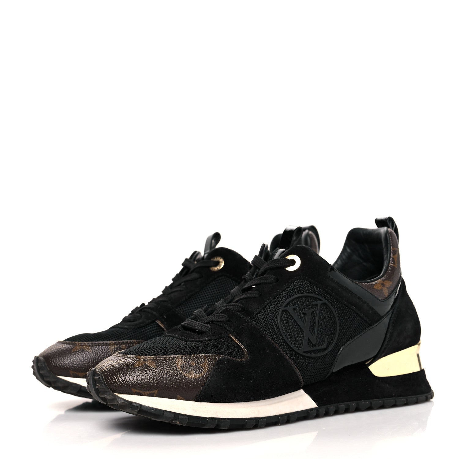 Louis Vuitton Suede Monogram Run Away Sneakers 36.5 Black 3 of 9