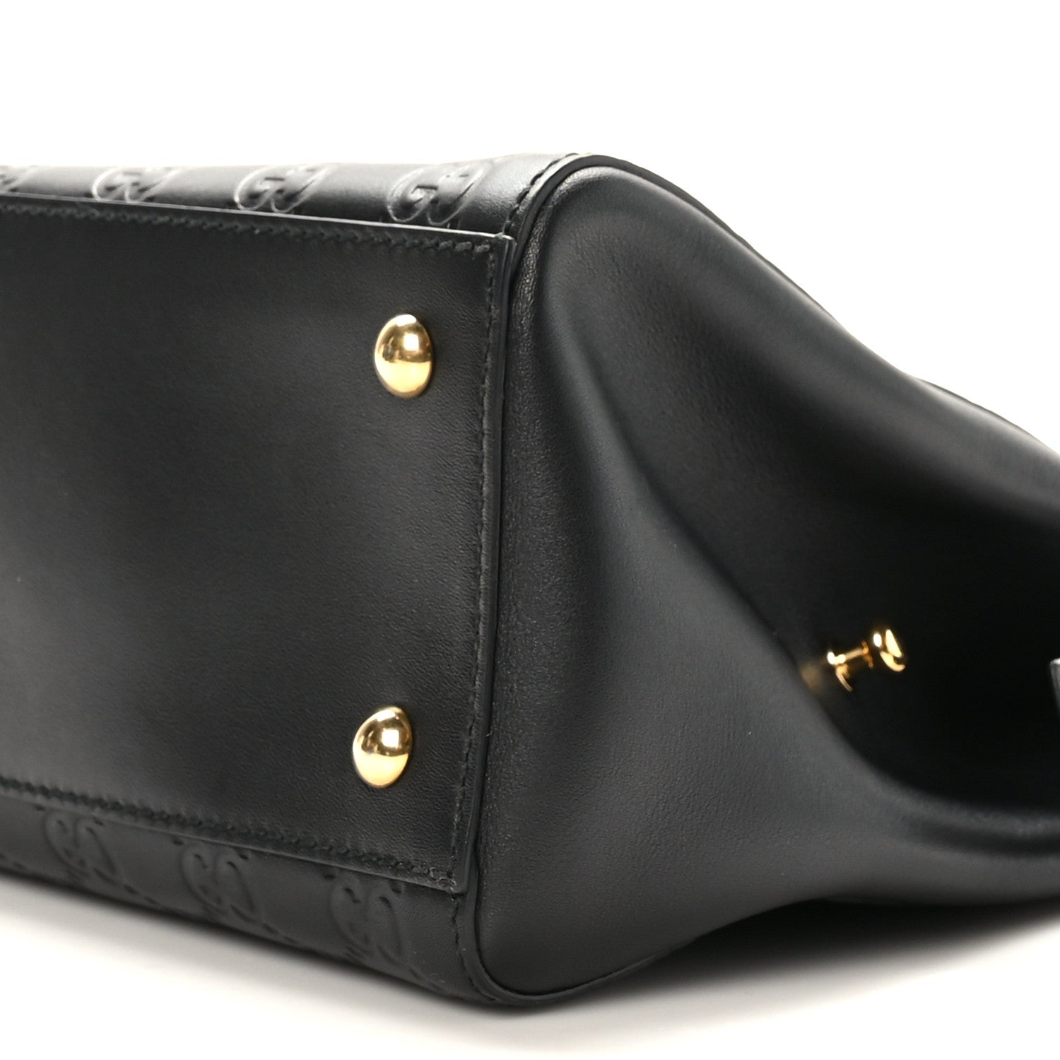 Gucci Guccissima Signature Medium Shoulder Tote Bag Black 9 of 9