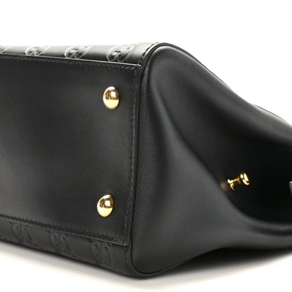 Gucci Guccissima Signature Medium Shoulder Tote Bag Black 9 of 9