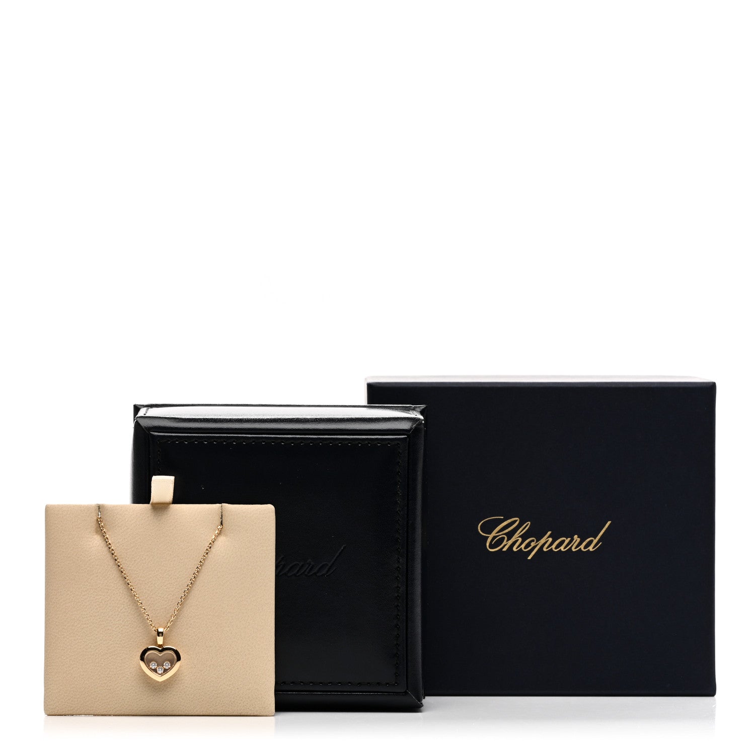Chopard 18K Yellow Gold Happy Diamonds Icons Floating Heart Pendant Necklace 5 of 5