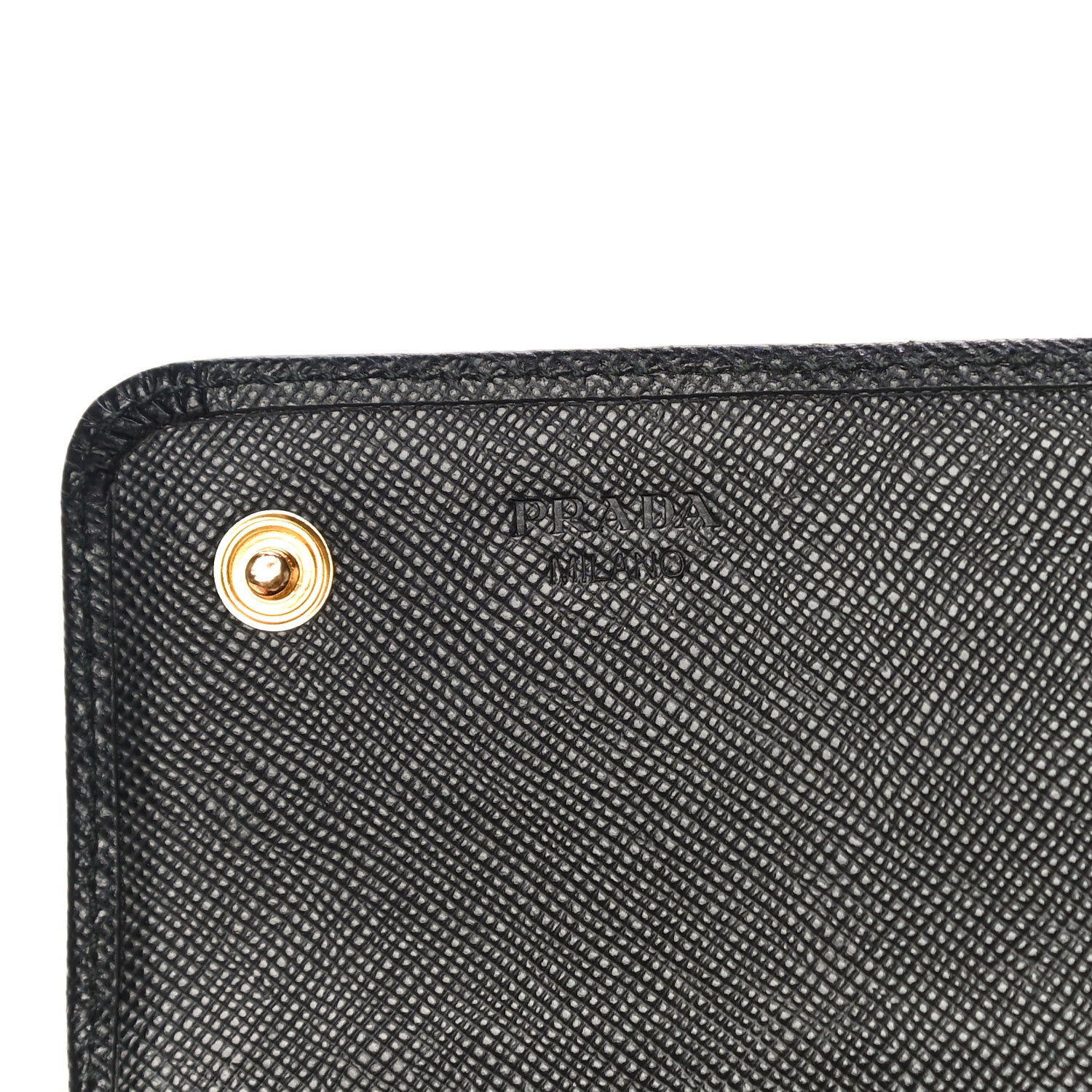 Prada Saffiano Metal Continental Flap Wallet Black 7 of 11