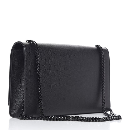 Saint Laurent Grain De Poudre Medium Classic Monogram Kate Satchel Black 3 of 11