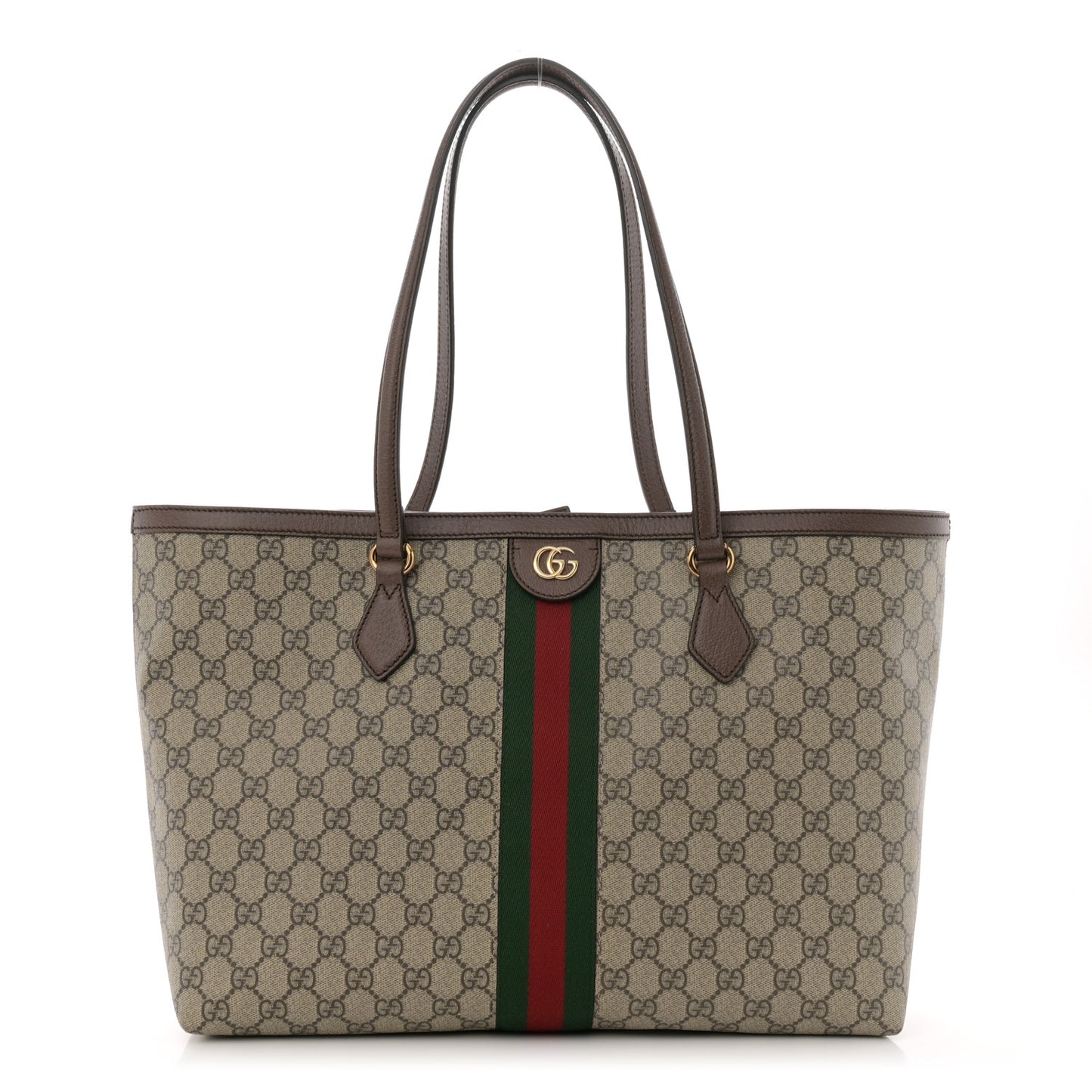 GG Supreme Monogram Medium Ophidia Shopping Tote Brown