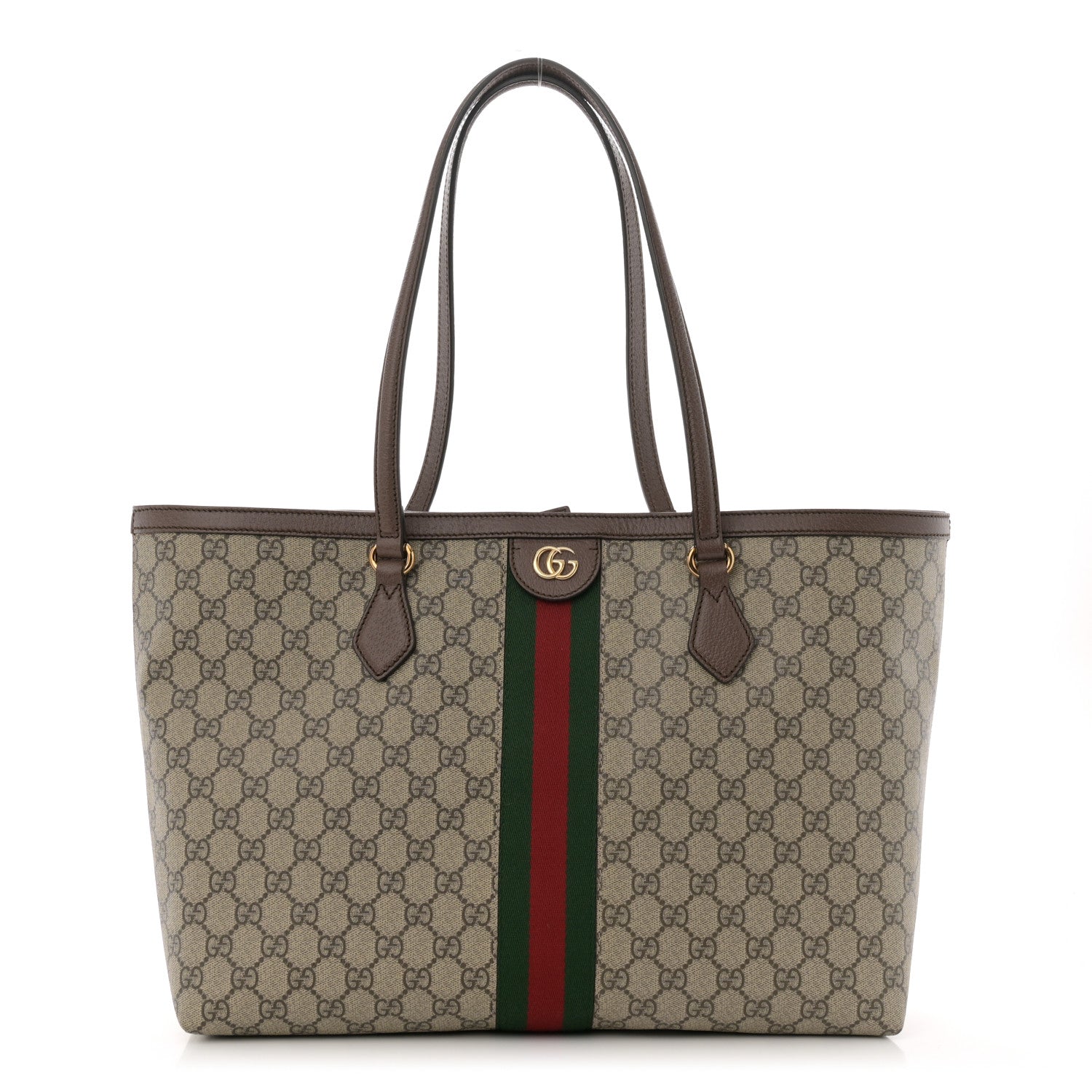 Gucci GG Supreme Monogram Medium Ophidia Shopping Tote Brown 1 of 11