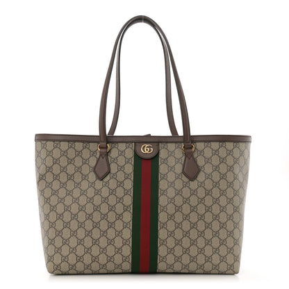 Gucci GG Supreme Monogram Medium Ophidia Shopping Tote Brown 1 of 11
