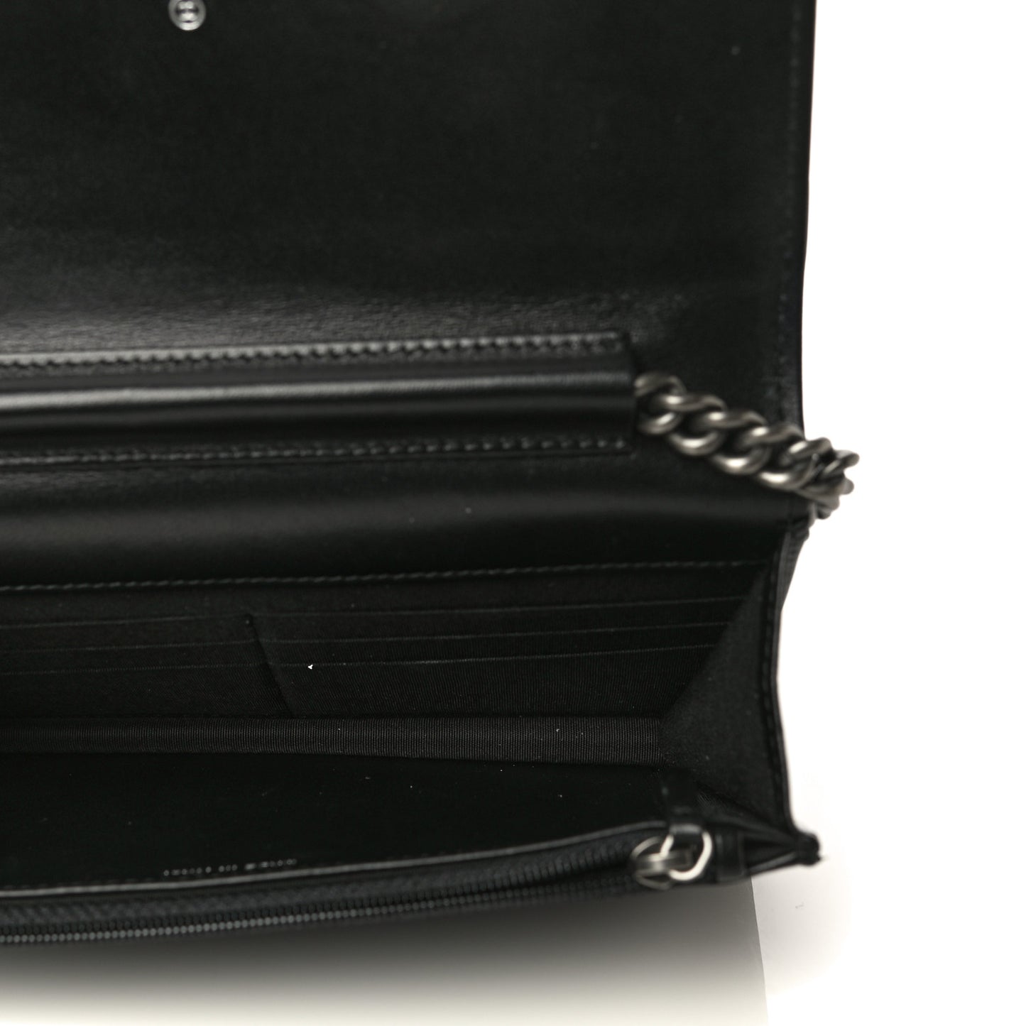Lambskin Quilted Boy Wallet On Chain WOC Black