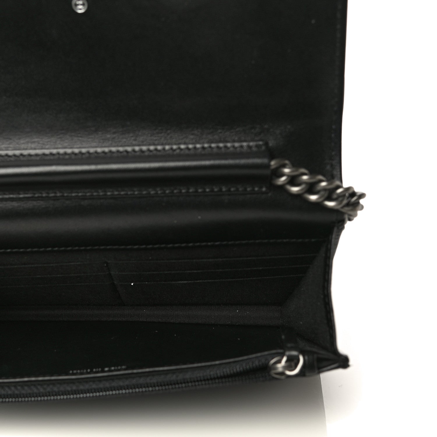 Chanel Lambskin Quilted Boy Wallet On Chain WOC Black 5 of 14
