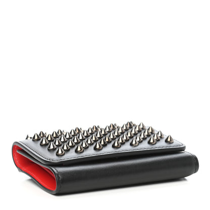 Christian Louboutin Calfskin Spiked Macaron Mini Spiked Wallet Black 4 of 6