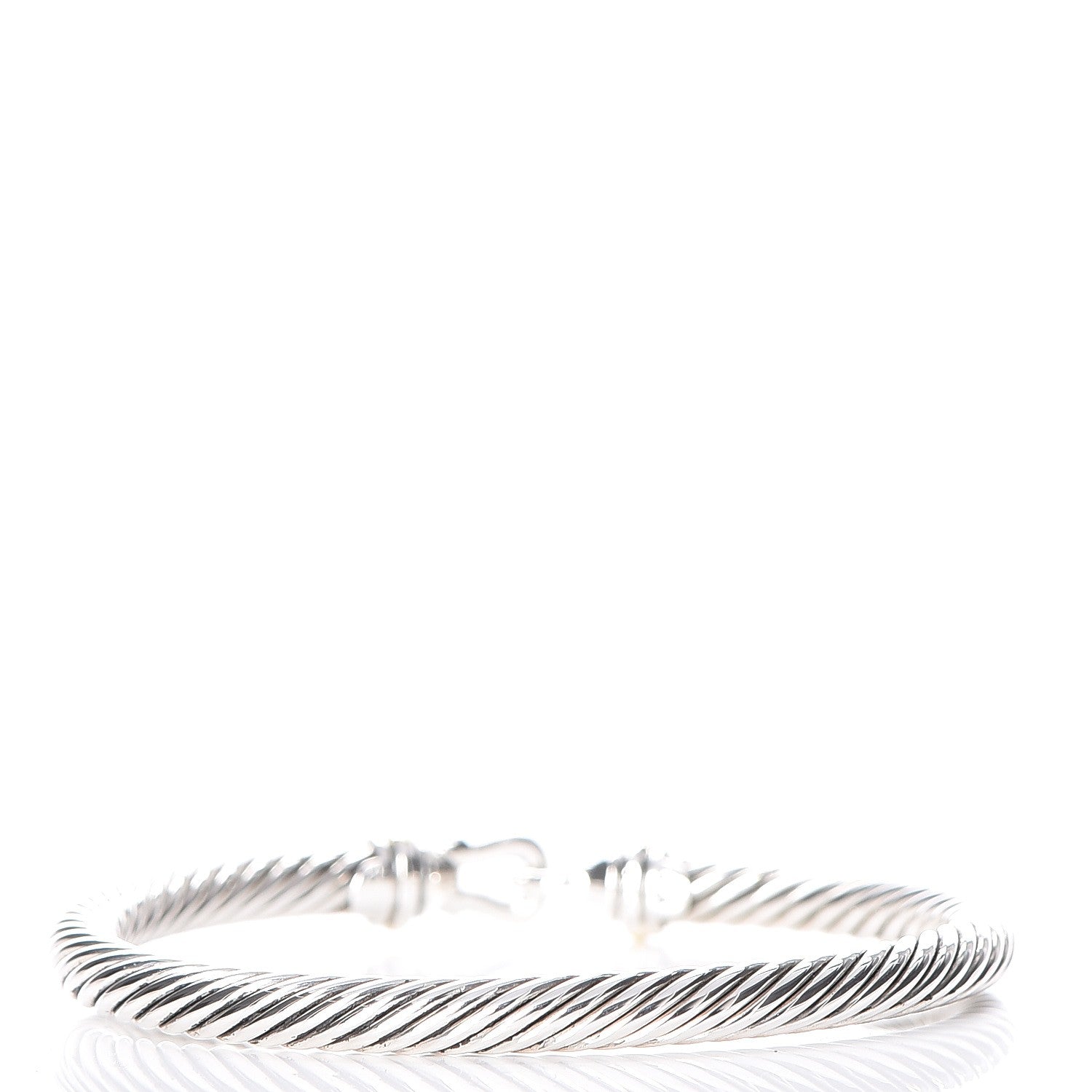 David Yurman Sterling Silver 18K Yellow Gold 5mm Cable Classic Buckle Bracelet 3 of 6
