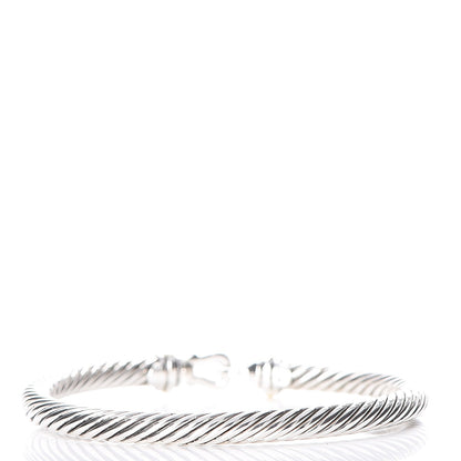 David Yurman Sterling Silver 18K Yellow Gold 5mm Cable Classic Buckle Bracelet 3 of 6