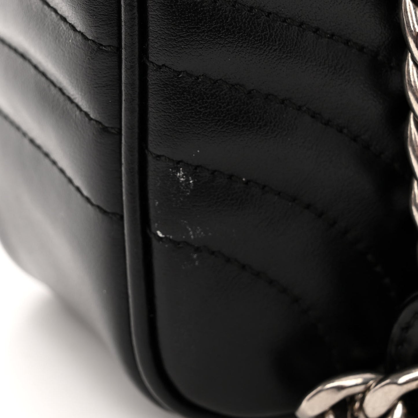 Soft Calfskin Impunture Diagramme Medium Chain Flap Shoulder Bag Black