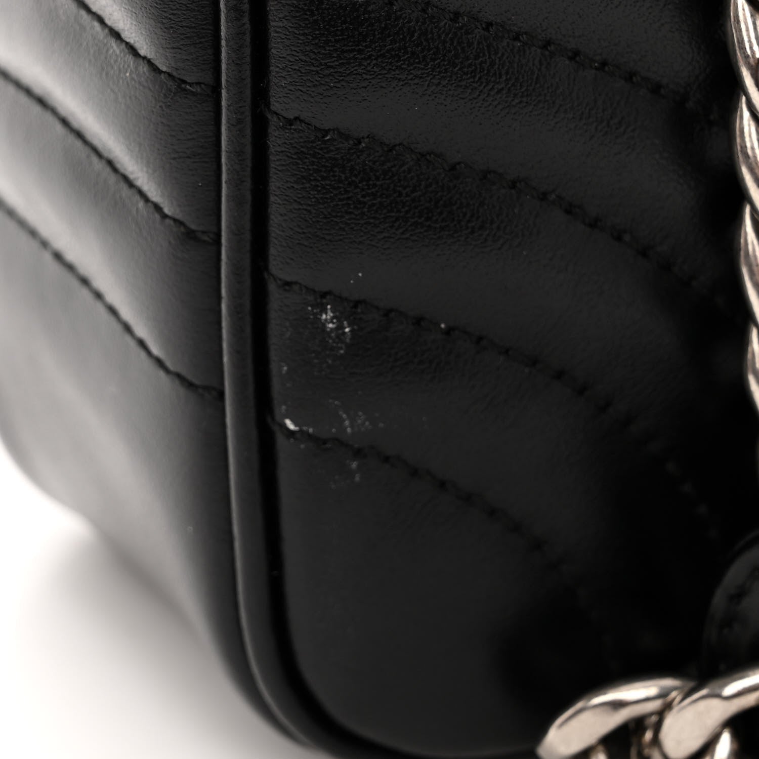 Prada Soft Calfskin Impunture Diagramme Medium Chain Flap Shoulder Bag Black 11 of 12