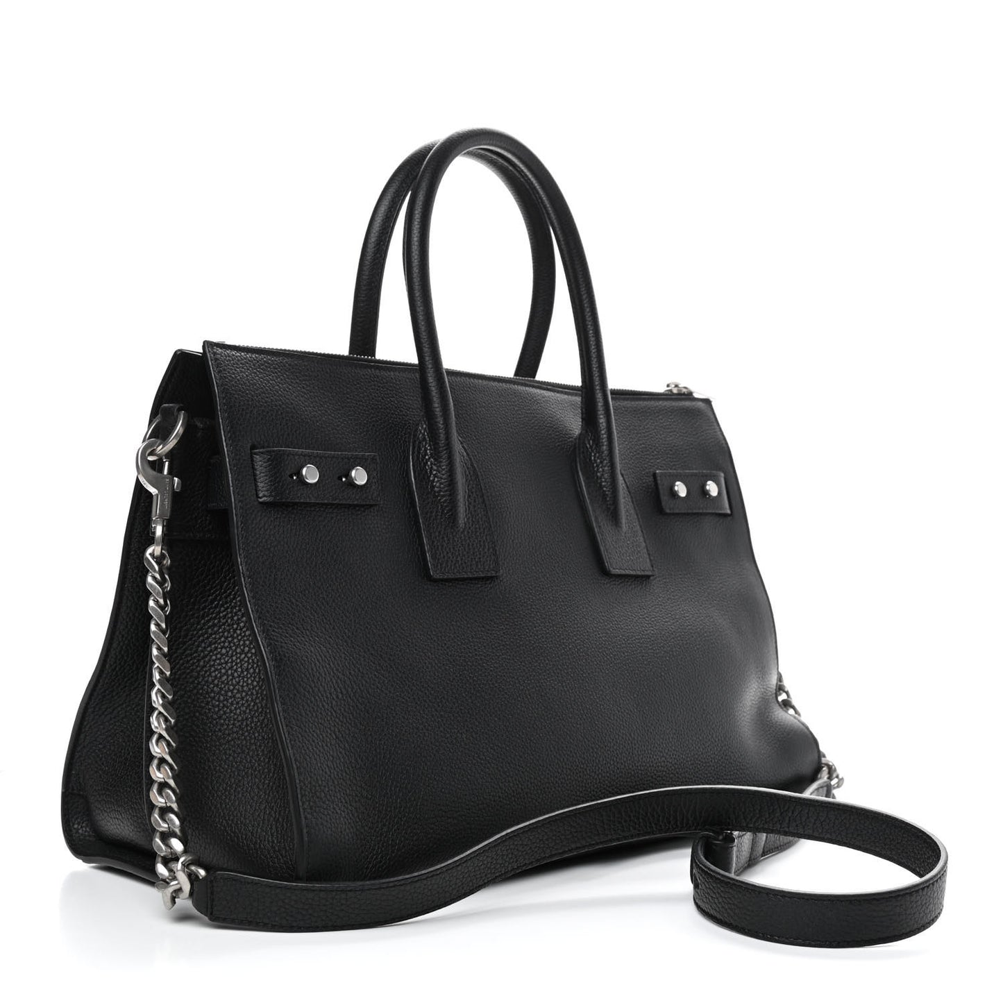 Grained Calfskin Sac De Jour Souple Duffle 36H Asphalt Black