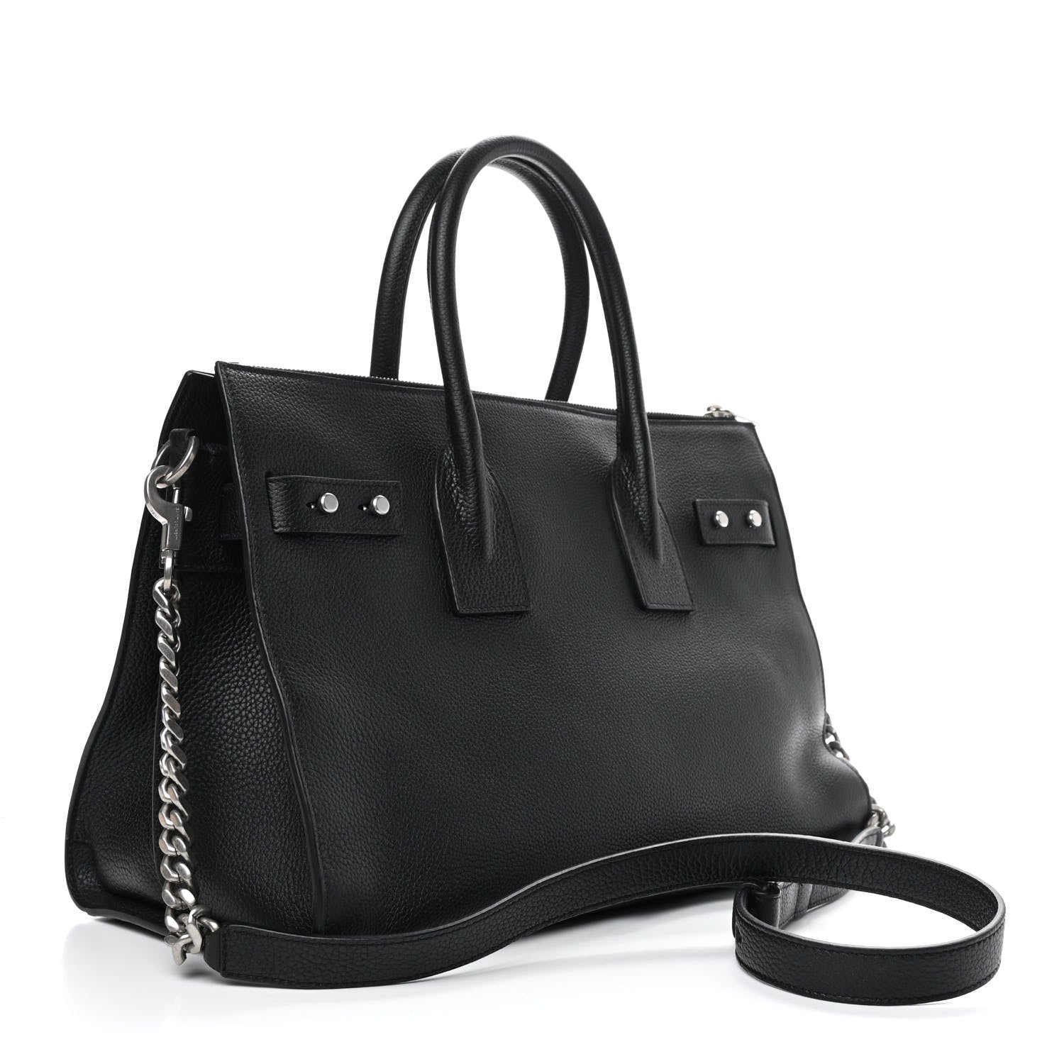 Saint Laurent Grained Calfskin Sac De Jour Souple Duffle 36H Asphalt Black 3 of 9