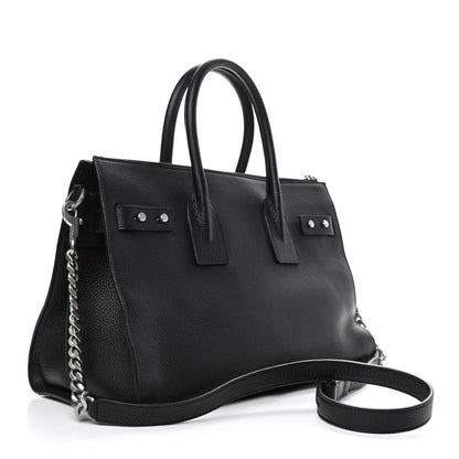Saint Laurent Grained Calfskin Sac De Jour Souple Duffle 36H Asphalt Black 3 of 9