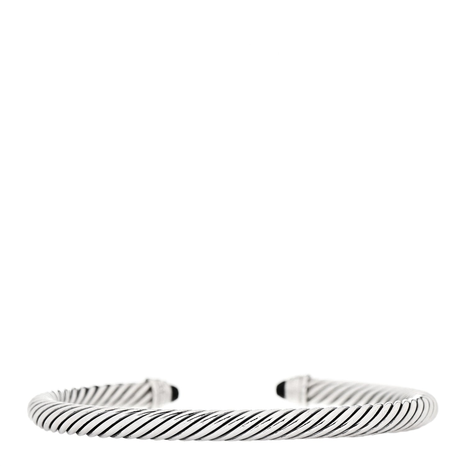 David Yurman Sterling Silver Diamond Black Onyx 5mm Cable Classics Bracelet 2 of 3