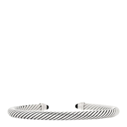 David Yurman Sterling Silver Diamond Black Onyx 5mm Cable Classics Bracelet 2 of 3