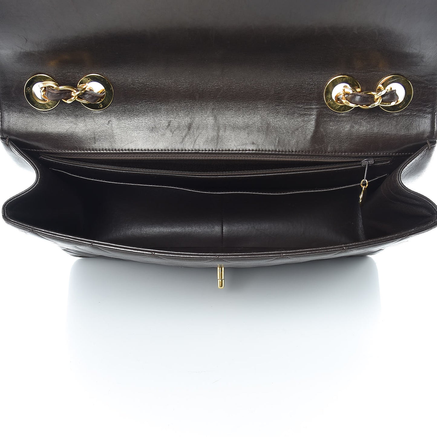 Lambskin XL Jumbo CC Single Flap Brown