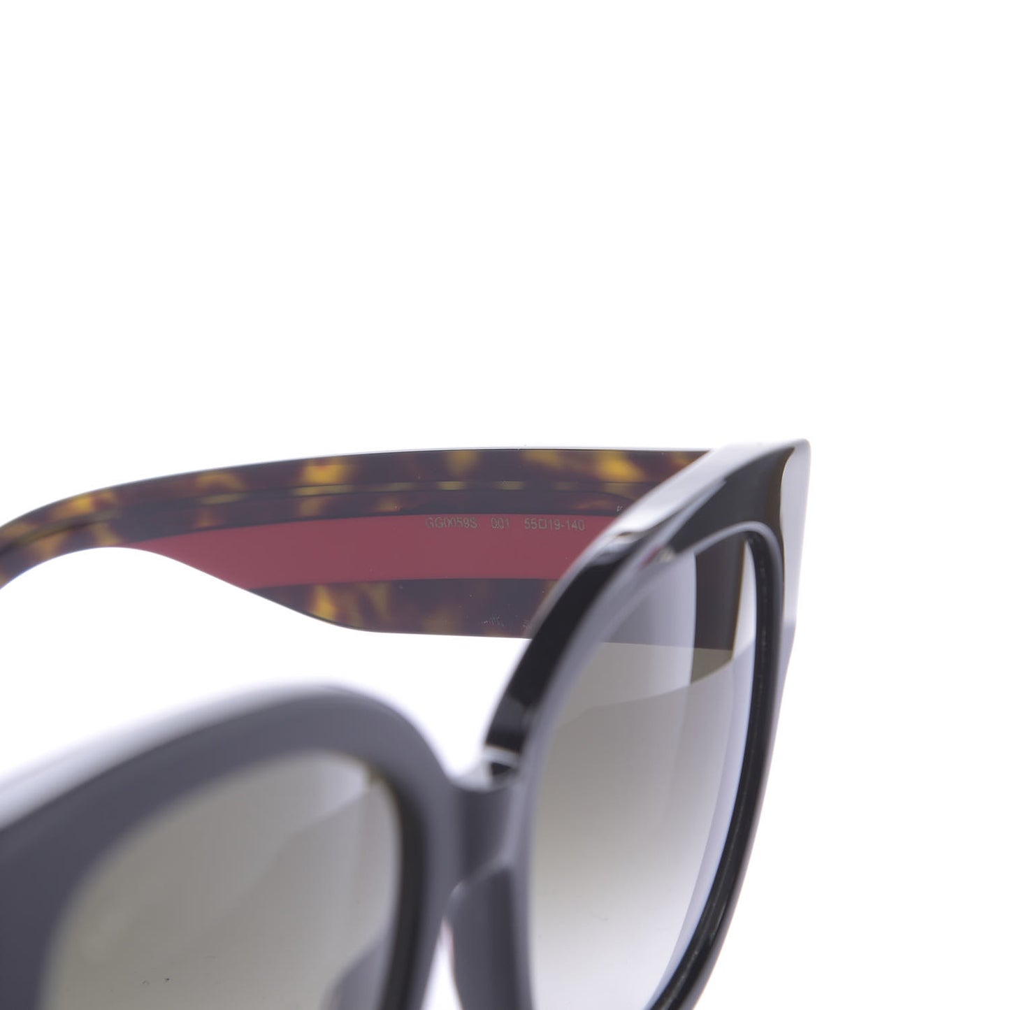 Acetate Square Frame Web Sunglasses GG0059S Black Tortoise