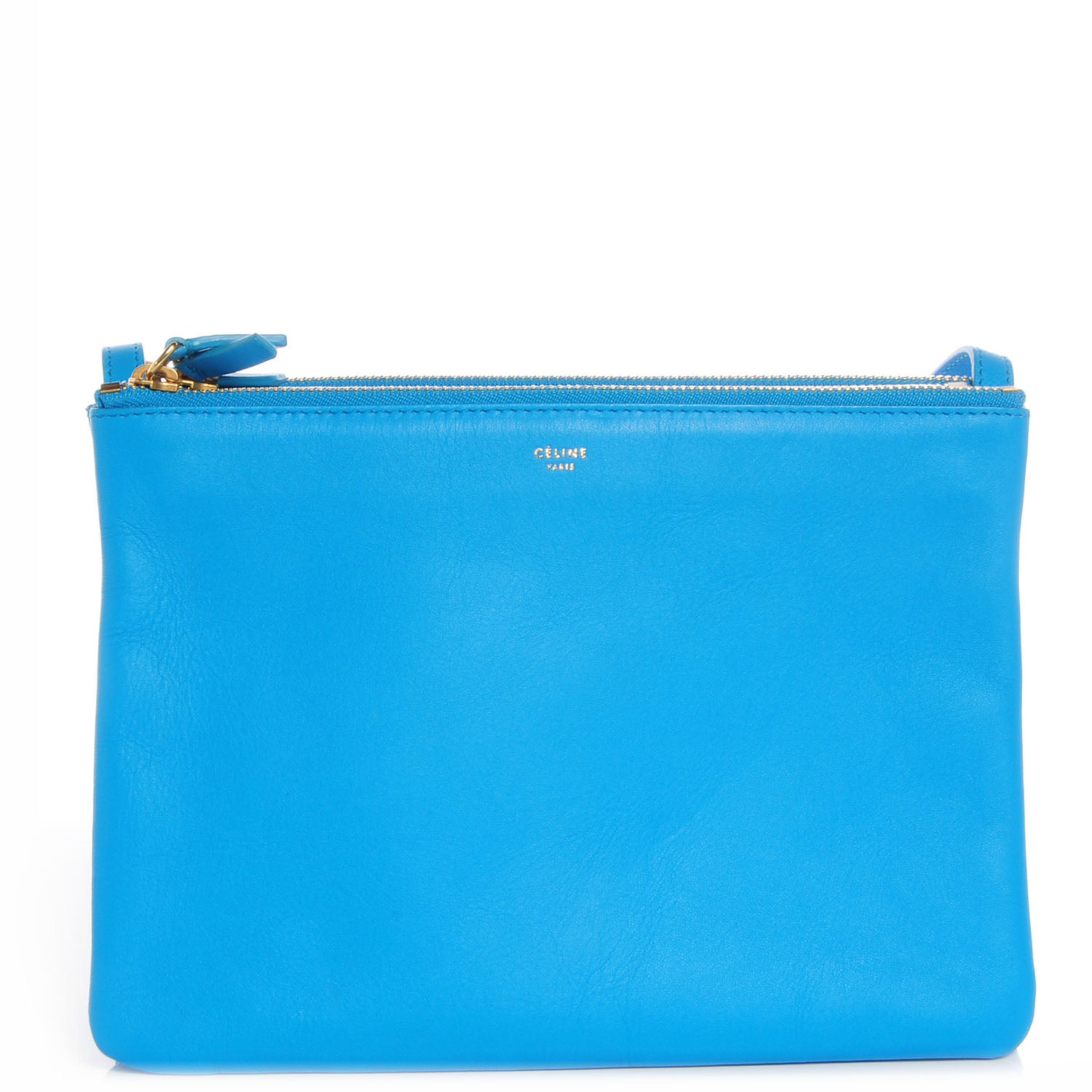Celine Lambskin Large Trio Crossbody Bag Turquoise 1 of 7