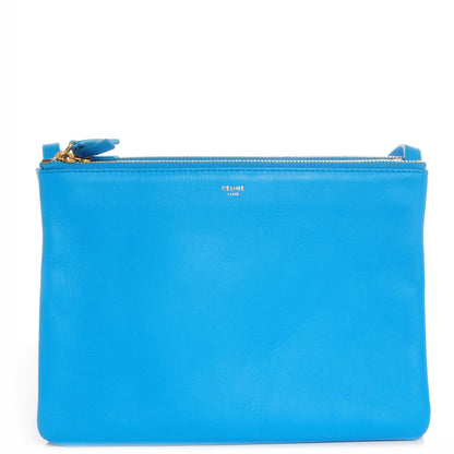 Celine Lambskin Large Trio Crossbody Bag Turquoise 1 of 7