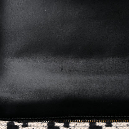 Christian Dior Technical Canvas Macro Houndstooth Medium Caro Bag Black White 10 of 12