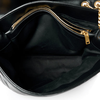 Saint Laurent Calfskin Y Quilted Monogram Large Loulou Chain Satchel Black 5 of 11