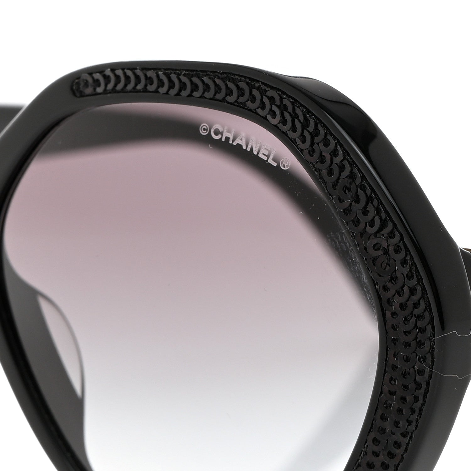 Chanel Acetate Sequin Round Sunglasses 5451-A Black 7 of 8