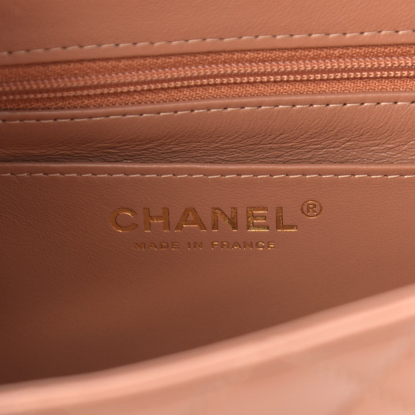 Lambskin Quilted Mini Square Flap Brown