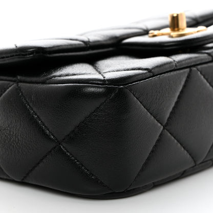 Chanel Lambskin Pearl Quilted Mini Flap Black 9 of 10