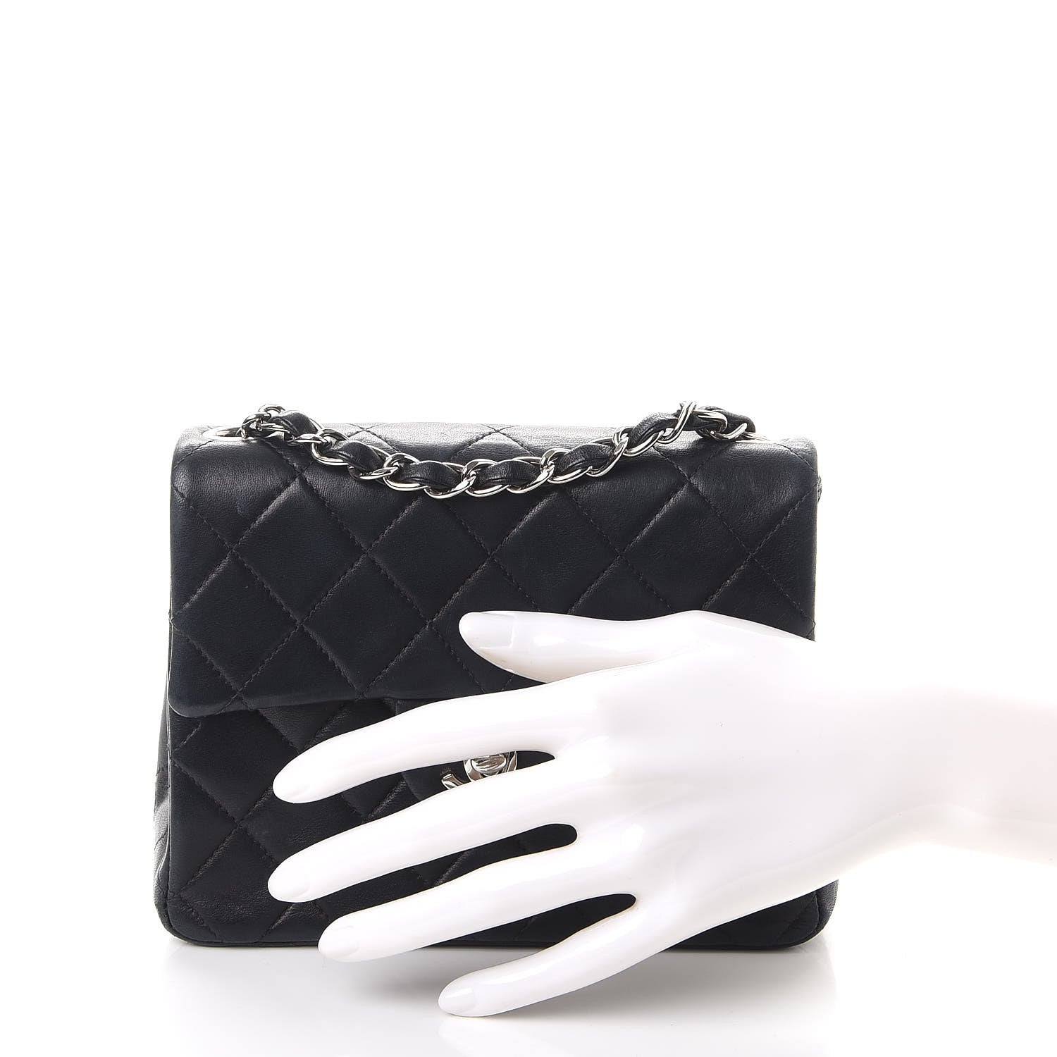 Chanel Lambskin Quilted Mini Square Flap Black 3 of 13