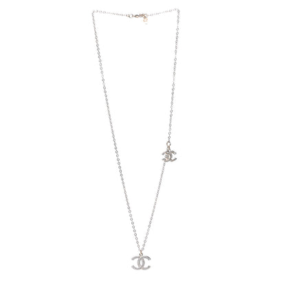 Chanel Crystal CC Necklace Light Gold 3 of 5